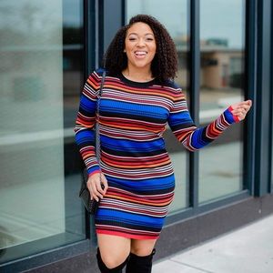 Stripped Sweater Dress